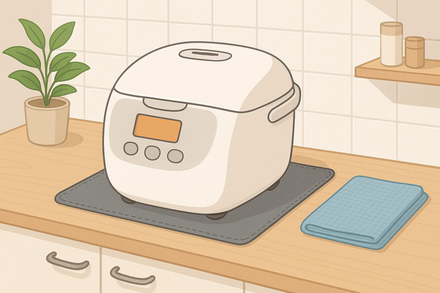 炊飯器の下に敷くもの完全ガイド|100均グッズと蒸気対策で長持ちキッチン